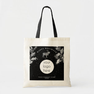 Bolsa Tote Natal Rustic Black White Holidy Business