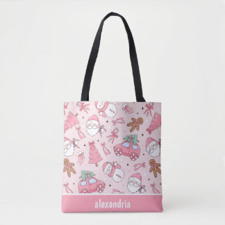 Bolsa Tote Natal Sem Costura Rosa