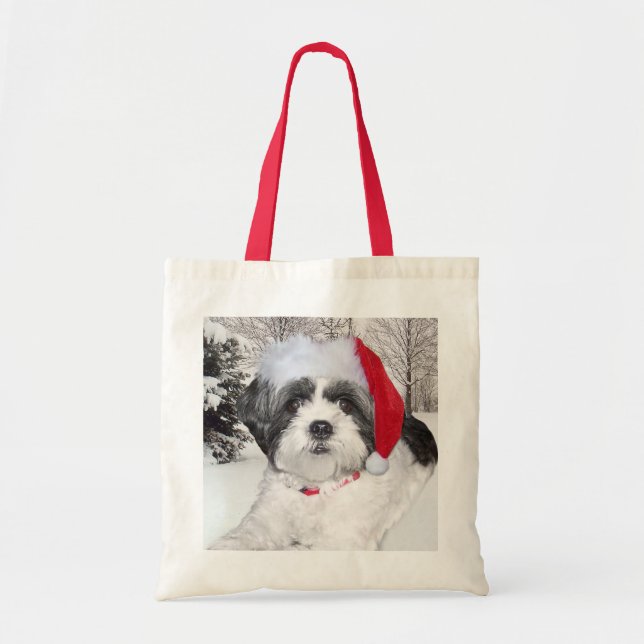 Bolsa Tote Natal Shih Tzu (Frente)