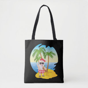 Bolsa Tote Natal Tropical Beach Encantado Papai Noel
