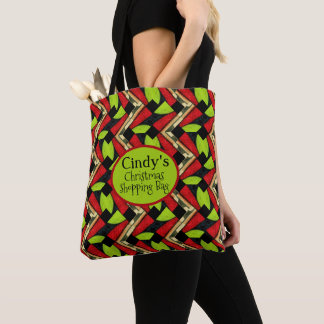Bolsa Tote Natal Vermelho e Verde Personalizado
