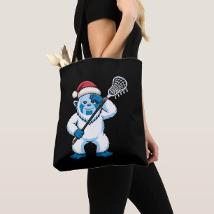 Bolsa Tote Natal Yeti Lacrosse Chapéu de Papai Noel Sasquatch