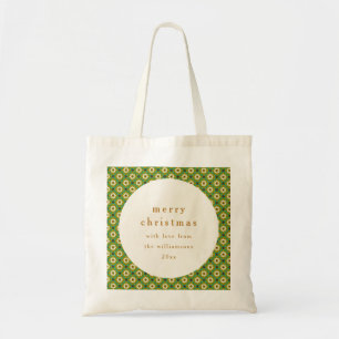 Bolsa Tote Natalina Vintage Boho Floral Verde Personalizada