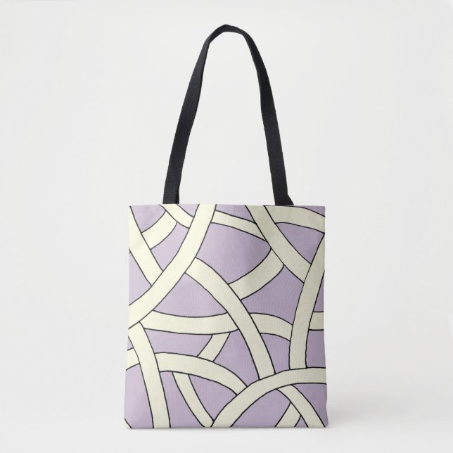 Bolsa Tote Natas-design púrpura desenhadas à mão (Frente)
