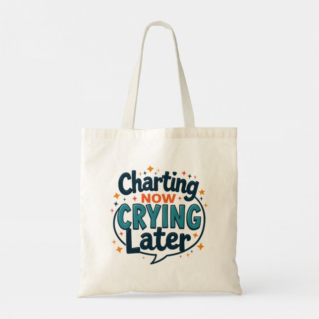 Bolsa Tote Natural Charting Now Crying Later (Verso)