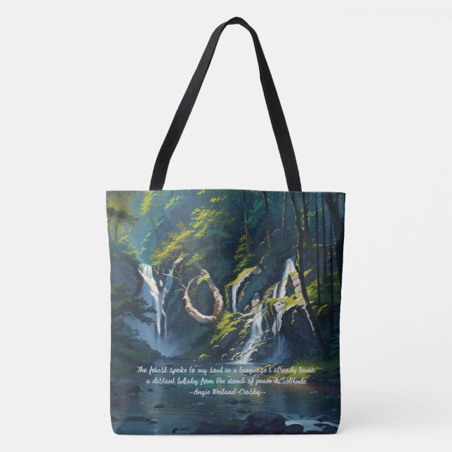 Bolsa Tote Nature Forest YOGA Texto oculto Cotações principai (Frente)
