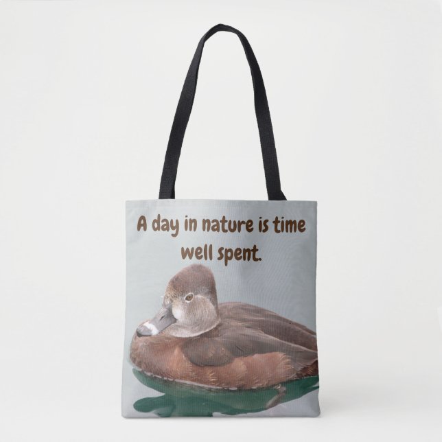 Bolsa Tote Nature Lover Female Lake Duck Foto Bird Selvagem (Frente)
