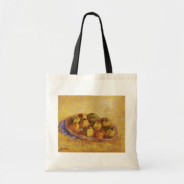 Bolsa Tote Nature Morta, Cesto de Maçãs por Vincent van Gogh (Frente)