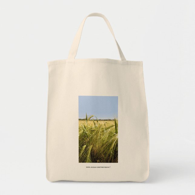 Bolsa Tote Natureza Botânica do Grão de Centeio (Frente)