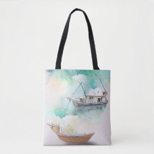 Bolsa Tote Natureza da paisagem paisagística do porto de pesc