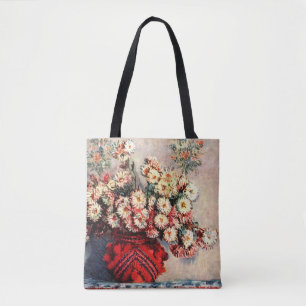 Bolsa Tote Natureza-morta com Crisântemos de Claude Monet