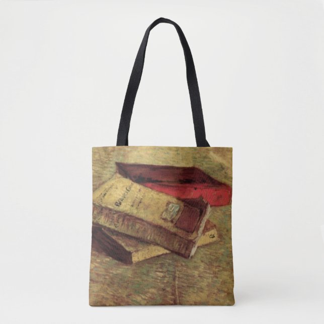 Bolsa Tote Natureza Morta com Três Livros por Vincent van Gog (Frente)