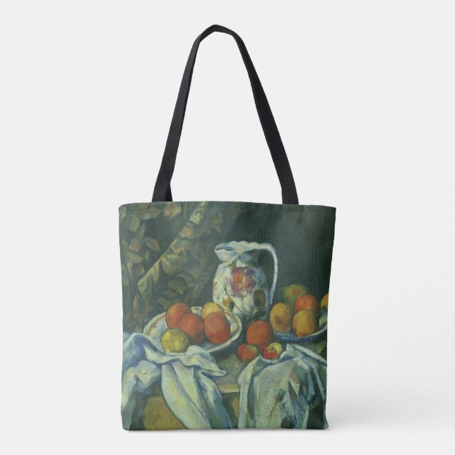 Bolsa Tote Natureza Morta, Cortina e Jarro de Paul Cezanne (Verso)