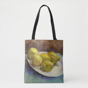Bolsa Tote Natureza Morta Limões numa Placa por Vincent van G