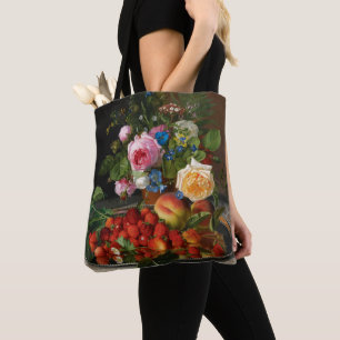Bolsa Tote Natureza Morta Rosas e Morangos por Otto Ottesen