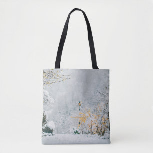 Bolsa Tote natureza na lensart da vintage da neve, beau