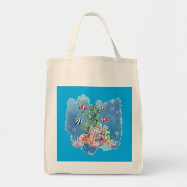 Bolsa Tote natureza oceânica (Frente)