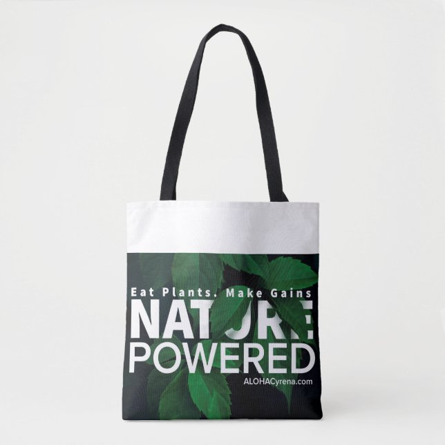 Bolsa Tote Natureza psta. Coma plantas. Faça ganhos (Frente)