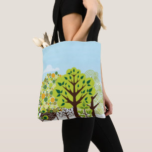 Bolsa Tote Natureza Verde do Jardim Florestal Moderno