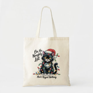 Bolsa Tote Naughty Cat Christmas Bag – Funny Santa Hat 