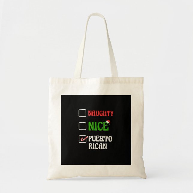 Bolsa Tote Naughty Nice Puertorican Santa Holiday SweTote Bag (Frente)