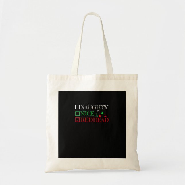 Bolsa Tote Naughty Nice Redhead Christmas Funny Holiday (Frente)