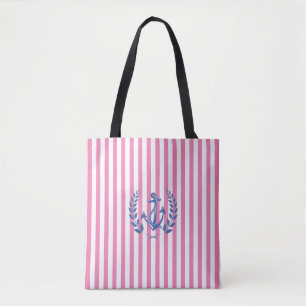 Bolsa Tote Náutica, Laurel Wreath, Tiras Rosa, Legal