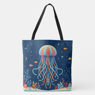 Bolsa Tote náutica/praia/águas-vivas costeiras