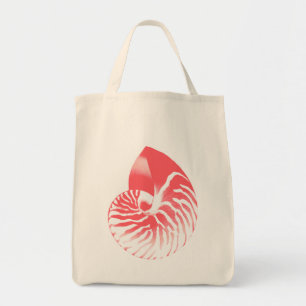Bolsa Tote Nautilus - coral rosa e branco