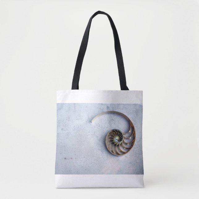 Bolsa Tote nautilus shell seashell Fibonacci swirl tod saco (Frente)