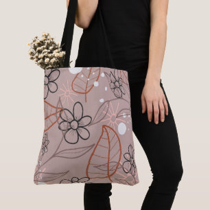 Bolsa Tote Navegações de um Impressão de Flor Whimsical