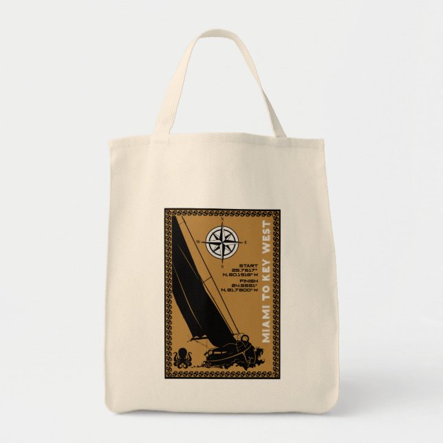 Bolsa Tote Navegando Flórida Miami Key West (Frente)