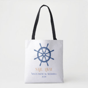 Bolsa Tote Navegue Longe Noivas Damas de Honra Casamento Prai