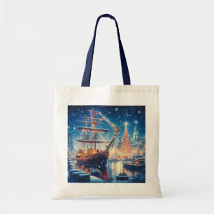 Bolsa Tote Navio ancorado de Natal/Inverno