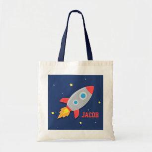 Bolsa Tote Navio colorido de Rocket, o espaço, para meninos