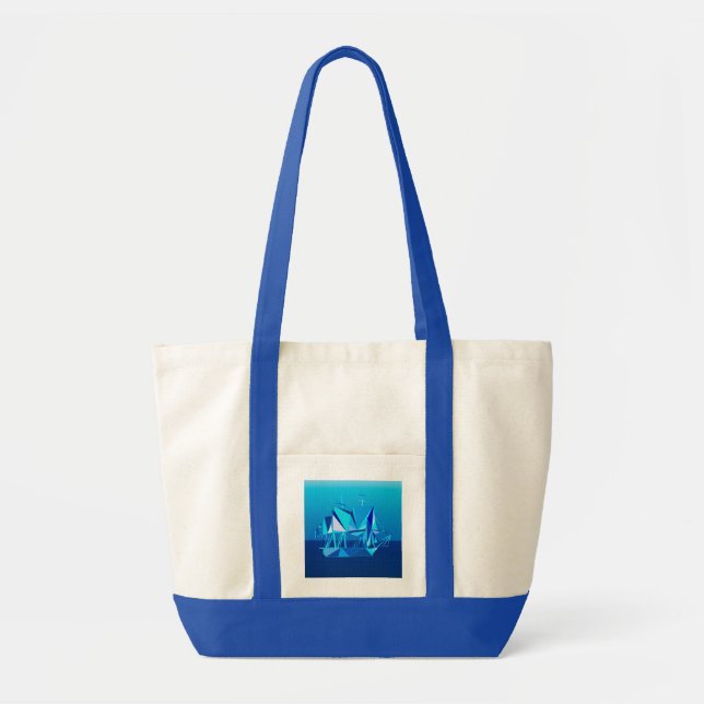 Bolsa Tote Navio de Clipper Geométrico, Azul Cobalto (Frente)
