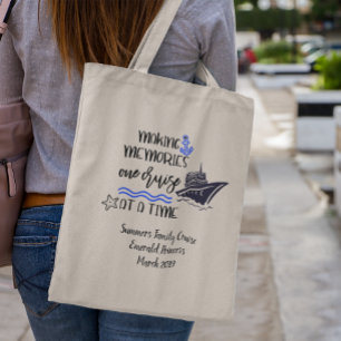 Bolsa Tote Navio de Cruzeiro de Férias Personalizado da Famíl
