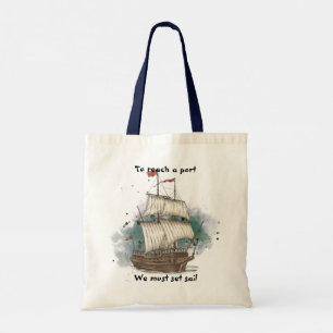 Bolsa Tote Navio Desenhado à Mão