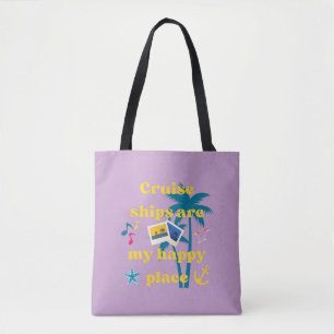 Bolsa Tote Navios de Cruzeiro São o Meu Lugar Feliz