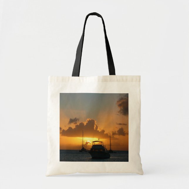Bolsa Tote Navios e paisagens tropicais solares (Frente)
