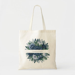Bolsa Tote Navy azul e azul claro nome de madrinha