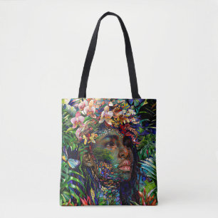 Bolsa Tote "Nayari" - Espelhamento Da Selva - Mulheres Na Ama