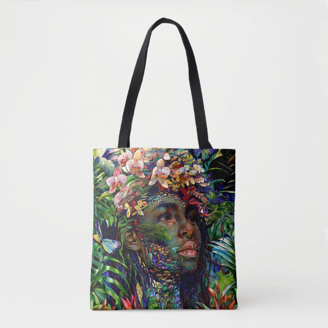 Bolsa Tote "Nayari" - Espelhamento Da Selva - Mulheres Na Ama (Frente)