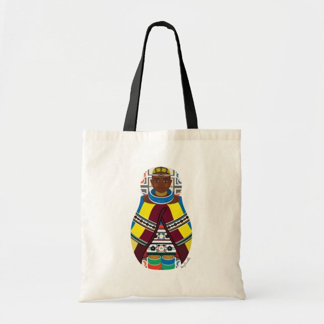 Bolsa Tote Ndebele, sul-africano Matryoshka Bag (Frente)