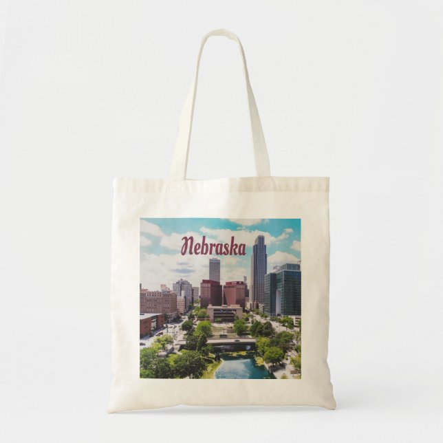 Bolsa Tote Nebraska City Skyline Omaha (Frente)