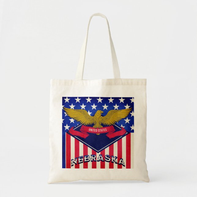 Bolsa Tote Nebraska USA Flag (Frente)