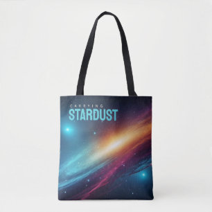 Bolsa Tote Nebulosa Abstrata Vibrante Galáxia Neon Espaço