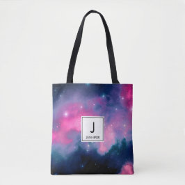 Bolsa Tote Nebulosa da Galáxia Rosa e Azul e Abstrato das Est