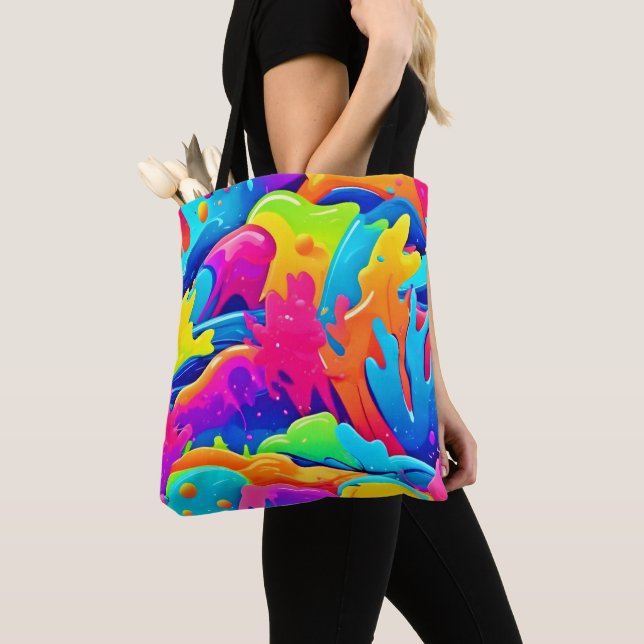 Bolsa Tote Nebulosa das Cores (Close Up)
