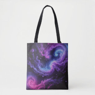 Bolsa Tote Nebulosa de Galáxia Cósmica Arte Abstrato Design E